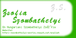 zsofia szombathelyi business card